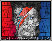 Load image into Gallery viewer, David Bowie - Word Mosaic Art Print
