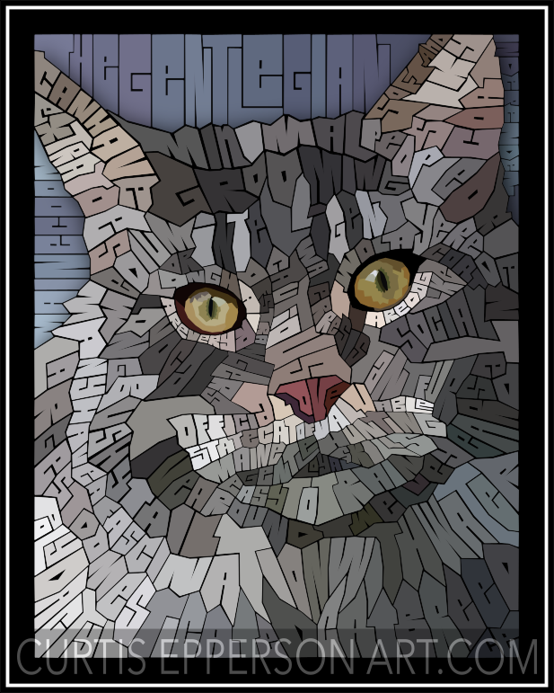 Maine Coon - Word Mosaic Art Print