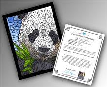 Load image into Gallery viewer, Panda With Bamboo - Word Mosaic Art Print
