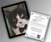 Load image into Gallery viewer, Tuxedo Cat - Word Mosaic Art Print
